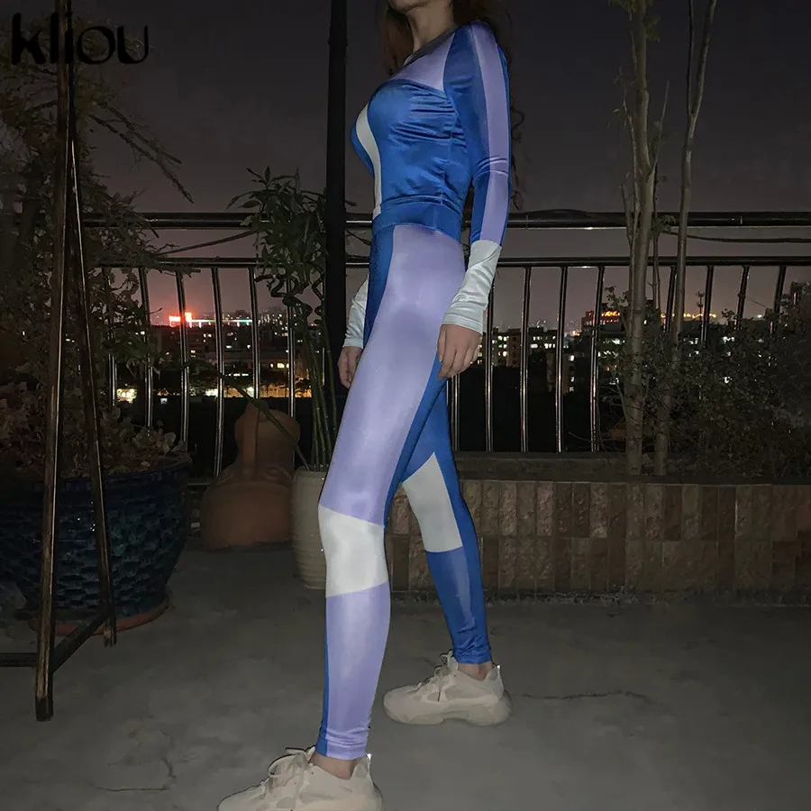 Женский спортивный костюм для фитнеса Kliou бесшовный из двух предметов с