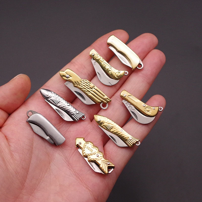Portable Mini Pocket Knife Keychain Pendant Multifunctional Fruit Peeling Folding Stainless Steel Self-Defense Tool | Дом и сад