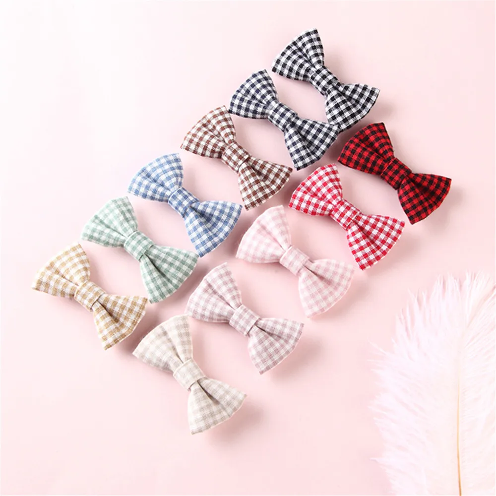 

11pcs/lot Plaid Hair Bow Hair Clips For Kids And Children Hairpins Girls DIY Hair Bows Headbands Hair Accessories