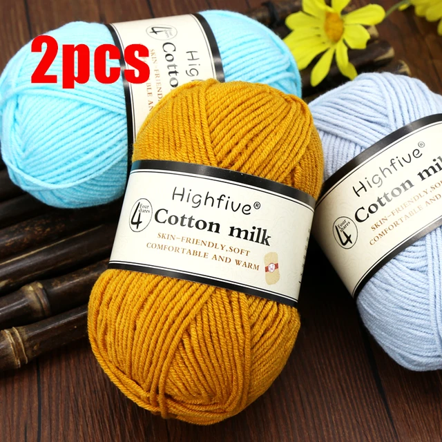 Milk Cotton Yarn Knitting 50g  Milk Cotton Yarn Crochet Yarns - 50g/set Milk  Cotton - Aliexpress