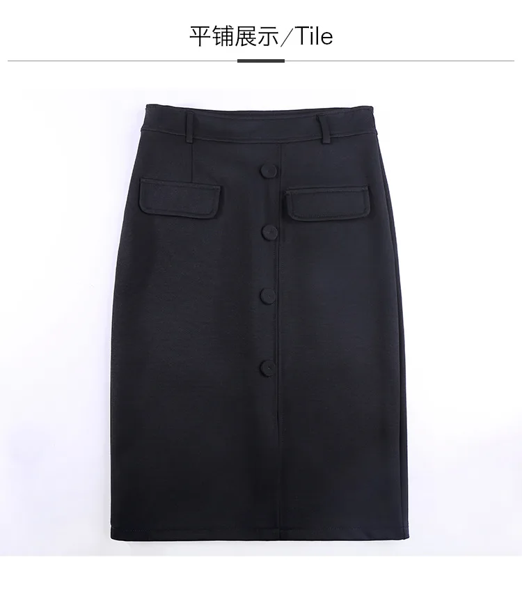 Spring And Autumn Mid-length One-step Skirt New Style Women's Slimming Suit Skirt Business Dress Slit High-waisted Sheath S