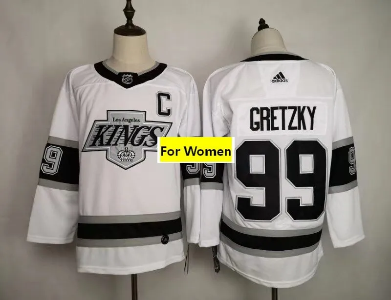 Коричневый Women's Los Angeles#99 Wayne Gretzky#32 Jonathan Quick#8 Drew Doughty#11 Anze Kopitar hockey jersey - Цвет: Коричневый