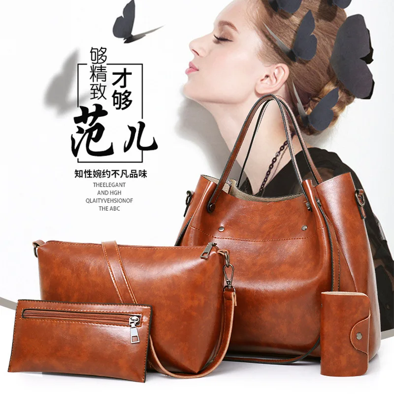 

2018 New Style Versatile Four-piece Set WOMEN'S Bag Simple Handbag Fashion Large Capacity Crossbody Bag