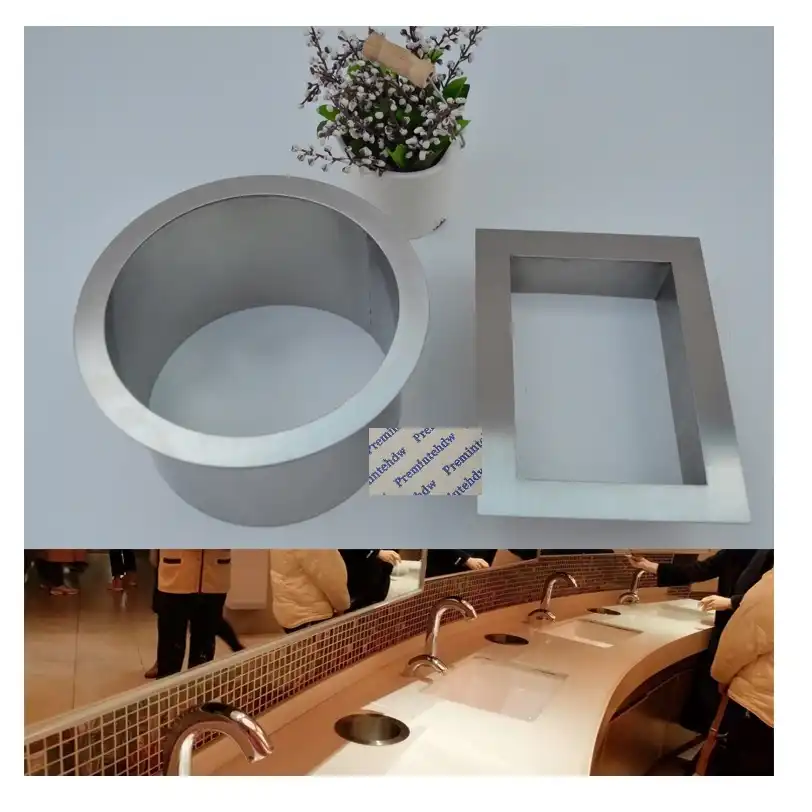 304 Stainless Steel Square Round Built In Drop In Countertop Bench