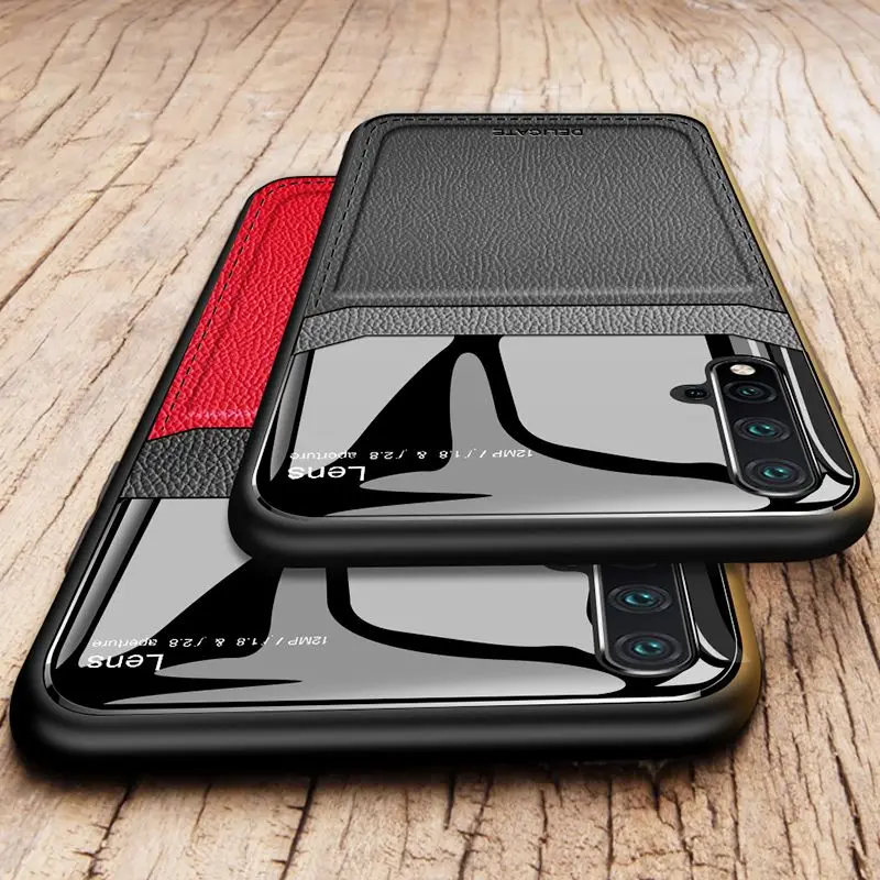 

leather case nova 3 case for huawei nova 5 Acrylic glass case for huawei Nova 4 silicon anti-fall luxury pu leather case for Nova3i Nova5i Nova5i Pro
