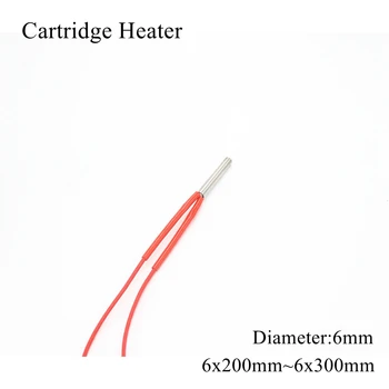 

6x200mm 6x250mm 6x300mm 12V 24V 110V 220V 6mm Ceramic Cartridge Heater Tube Pipe Heating Element 3D Printer 50W 100W 150W 200W