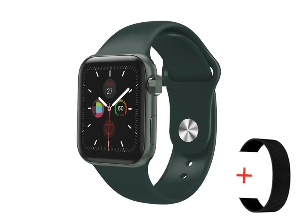green and strap 40 мм размер 1:1 смарт-браслет IWO 8 plus сплав матовый чехол аналогичная серия 4 сердечный ритм умные часы SIRI для iOS Android PK IWO 5 6 - Цвет: green and strap
