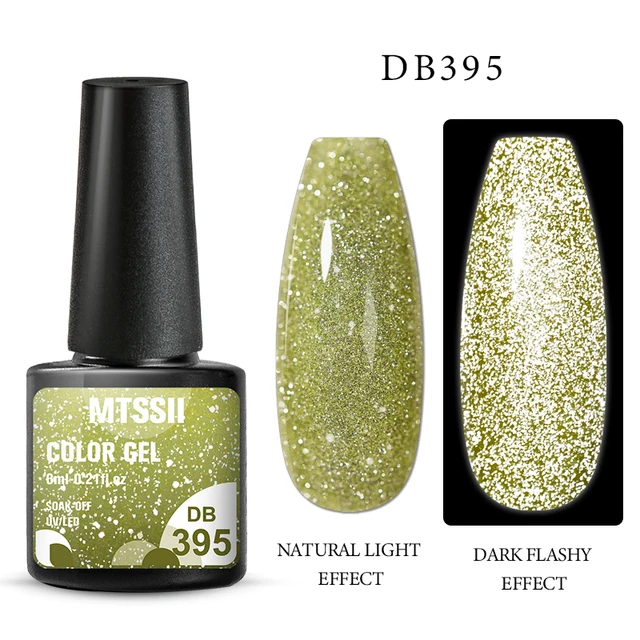 Mtssii Reflective Glitter Gel Nail Polish 6ml Sparkling Auroras Laser Nail Gel Nail Art Varnish Semi Permanent Top Base Gel Q16561 Reflective