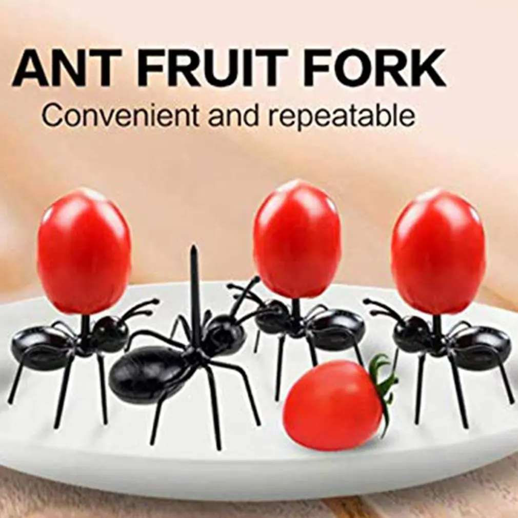 Party Series Ant Toothpick Hardworking Horse Ant Fruit Fork Plastic Ant Fork Ant Toothpick Lunch Sign Ant Mobile Dessert Fork