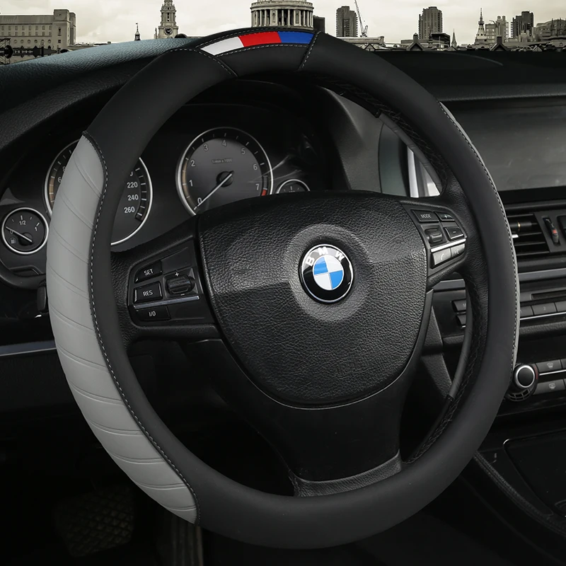 Steering Wheel Cover Universal Car Steering Wheel Cover Leather Car Steering Sleeve