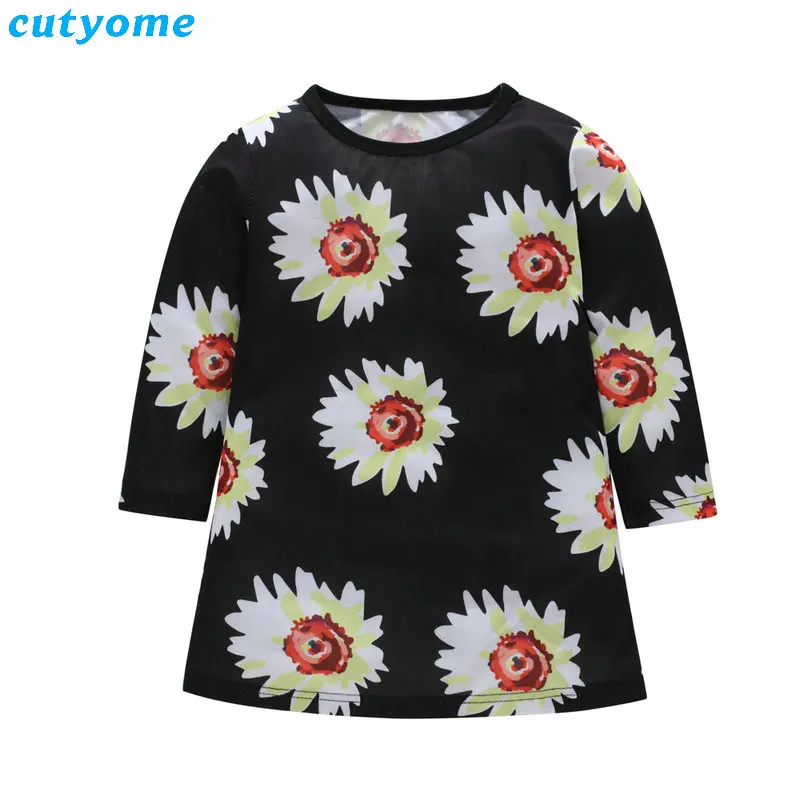 Family Look Women Matching Mother And Daughter Clothes Sun Flower Floral Dress For Mommy And Me Kids Girls Mom Daughter Dresses