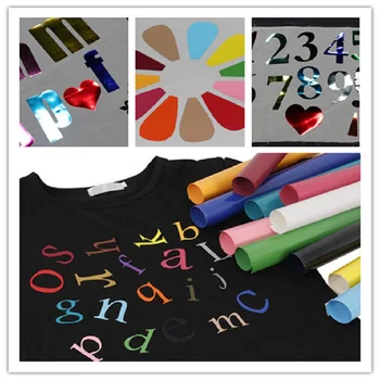 

SUNICE Two Type PU Metal and PVC Heat Transfer Vinyl Iron on Clothing T-shirt 6 sheet A4 Size Pack Together Festival Decoration