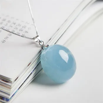 

Top Quality Necklace Charms Crystal Water Drop Bead Transparent Natural Aquamarine Pendant 25*21*14mm