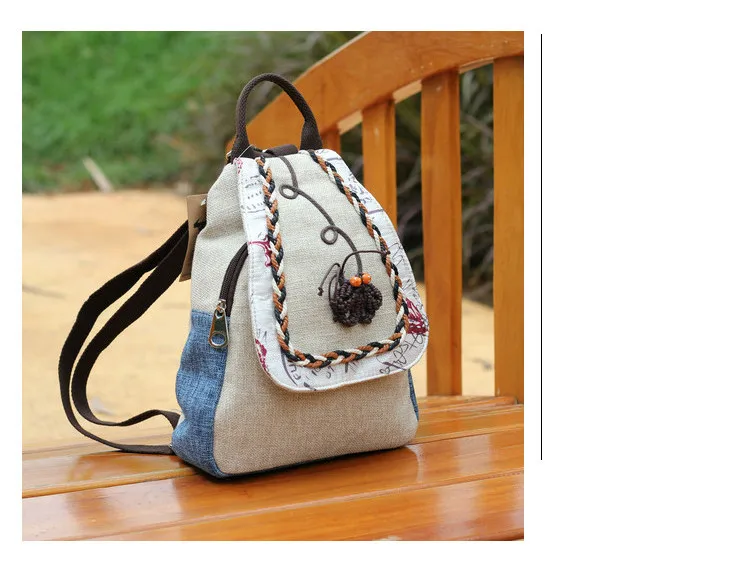 Модный Национальный String appliques женский рюкзак для шоппинга! Хороший тиснение леди накладка backrack Новая Универсальная холщовая крышка backruck