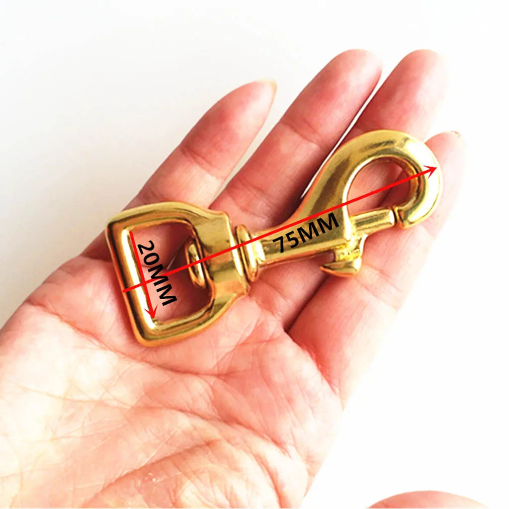 Brass Single Ended Square Swivel Eye Bolt Snap Hook Clip for Scuba Swimming Diving Scuba Diving Free Diving Kayak Boat Accessory