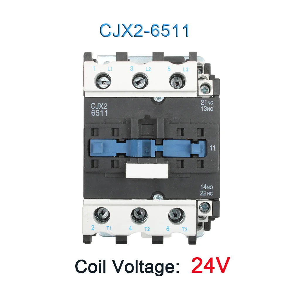 Двигатель реле стартера CJX2-40/50/65/8011 контактор переменного тока 12A Напряжение LC1-D 24V 220V 380V 12V LC1 контактор переменного тока 50/60HZ - Цвет: CJX2-6511 24V