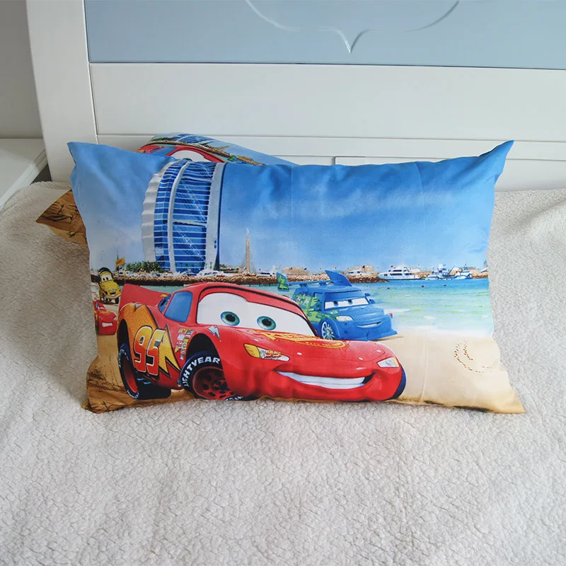Disney Cartoon Mickey Minnie mouse Mc queen cars Kids Pillowcases Baby Boys Girls Gift 3D Pillow Cover Pair 48x74CM on Bed - Цвет: Mc queen car 1