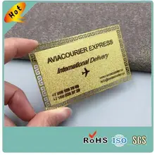 85,5*54*0,3 мм алюминий/нержавеющая сталь металлическая визитная карточка, индивидуальные тисненые золотые визитные карточки с выемкой
