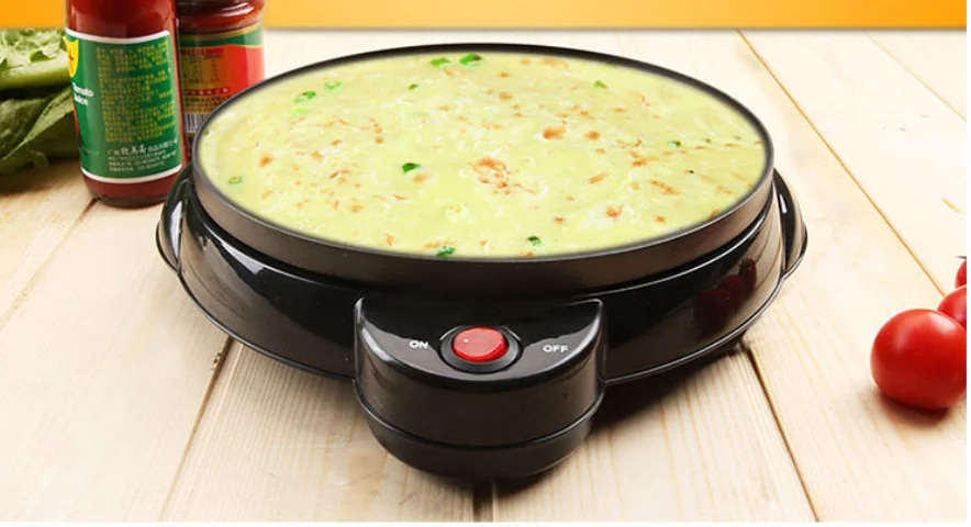 220V Non-stick Electric Crepe Maker Pizza Maker Pancake Maker Crepe Making Pan For Household Kitchen Tool Cooking Pan