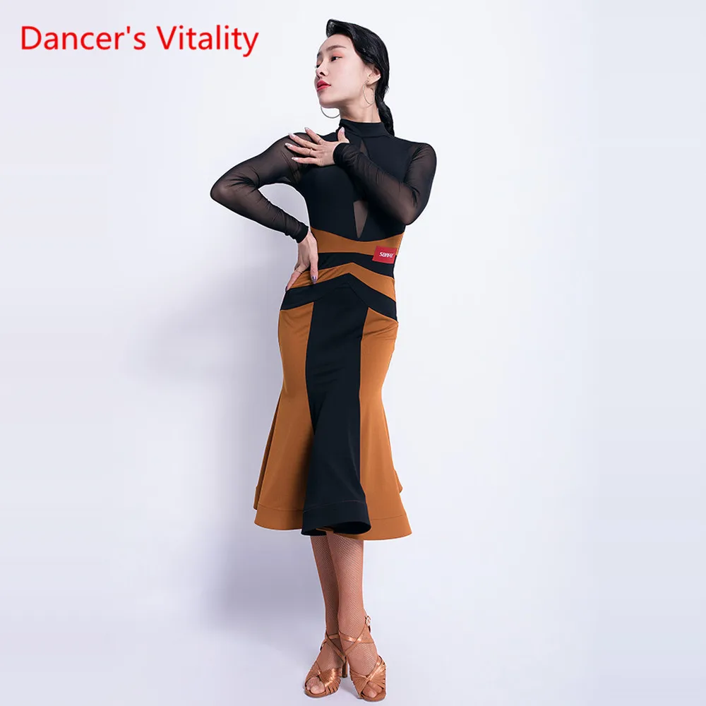 

Latin Dance Sexy Dress Female Adult New Dress Performance Dance Costume Latin Dance Rumba Professional Competition Clothes