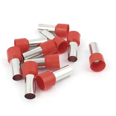 

10 Pcs Wire Crimp Connector Cord End Terminal Insulated Ferrule Red E25-16 4AWG