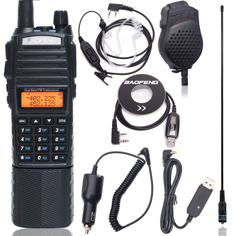 as pic show 6 Baofeng UV-82 плюс 8 Вт иди и болтай Walkie Talkie 8 Вт мощный Дальний 10 kmDual Band 3800 мАч коннектор питания постоянного тока для охоты двухстороннее радио - Цвет: as pic show 6