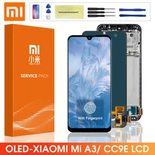 Super AMOLED Display Para Xiaomi Mi CC9E LCD Screen Display Toque Digitador Assembléia Com Moldura Para Xiaomi Mi A3 MiA3 lcd