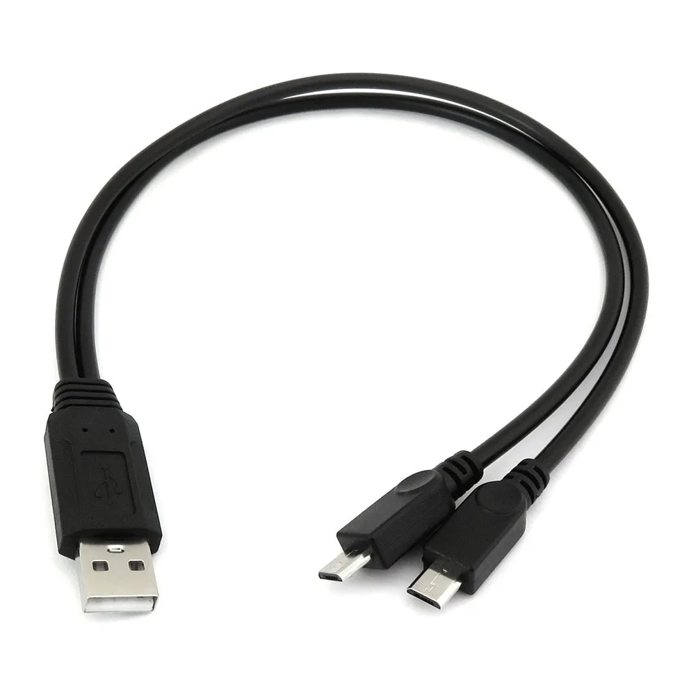 USB 2.0 тип A штекер-штекер двойной микро Y-разветвитель зарядный кабель для передачи