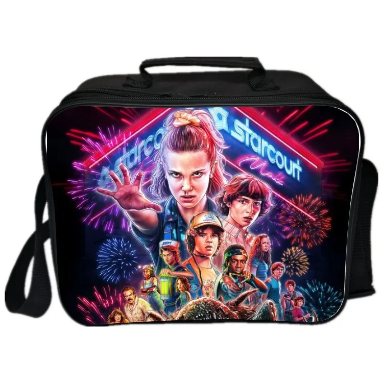 lunch bag Лидер продаж 3 шт./компл. печати очень странные дела школьный рюкзак для подростков школьные сумки детская дорожная Детская сумка через плечо сумки для ноутбуков - Цвет: lunch bag