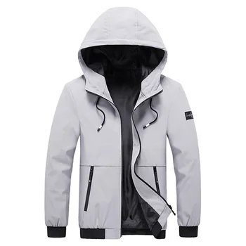 

Jacket Men Autumn Winter Style Light Weight Overcoat Outerwear Warm Polyester Casual Fashion Hooded Men's Jacket Plus Size 8XL