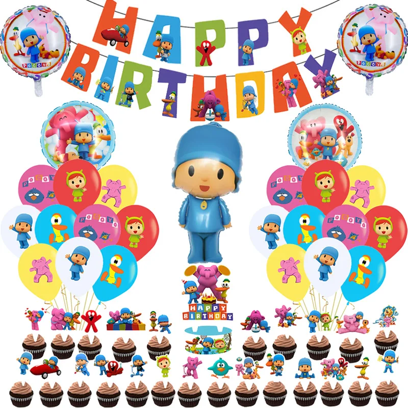 Gxhong 6 pcs Globos de papel de POCOYO Fiesta temática de Pocoyo