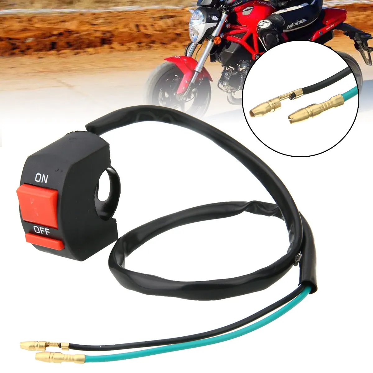 1PC Black Motorcycle On/Off Cut Out Kill Headlight Switch Button Light Engine For Mini Moto Quad Pit Bike ATV Off-road