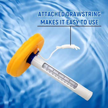 

Practical Durable Thermometer Cute Cartoon Indoor Outdoor Floating Thermometer with String For Swimming Pool Home Supplies