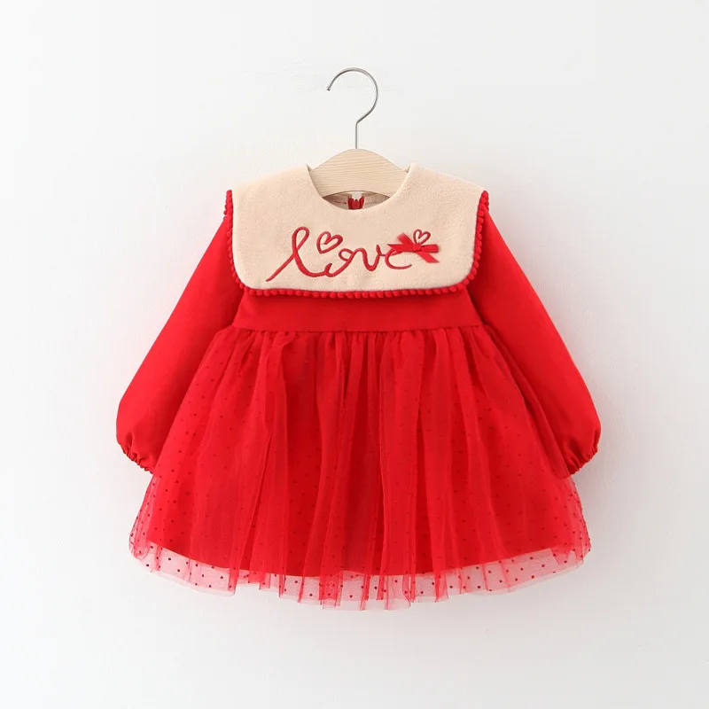 

KINE PANDA Chinese New Year Dress for Girls Baby Clothes Kids Cheongsam Red Elegant Dresses Winter with Velvet 1 2 3 Years Old