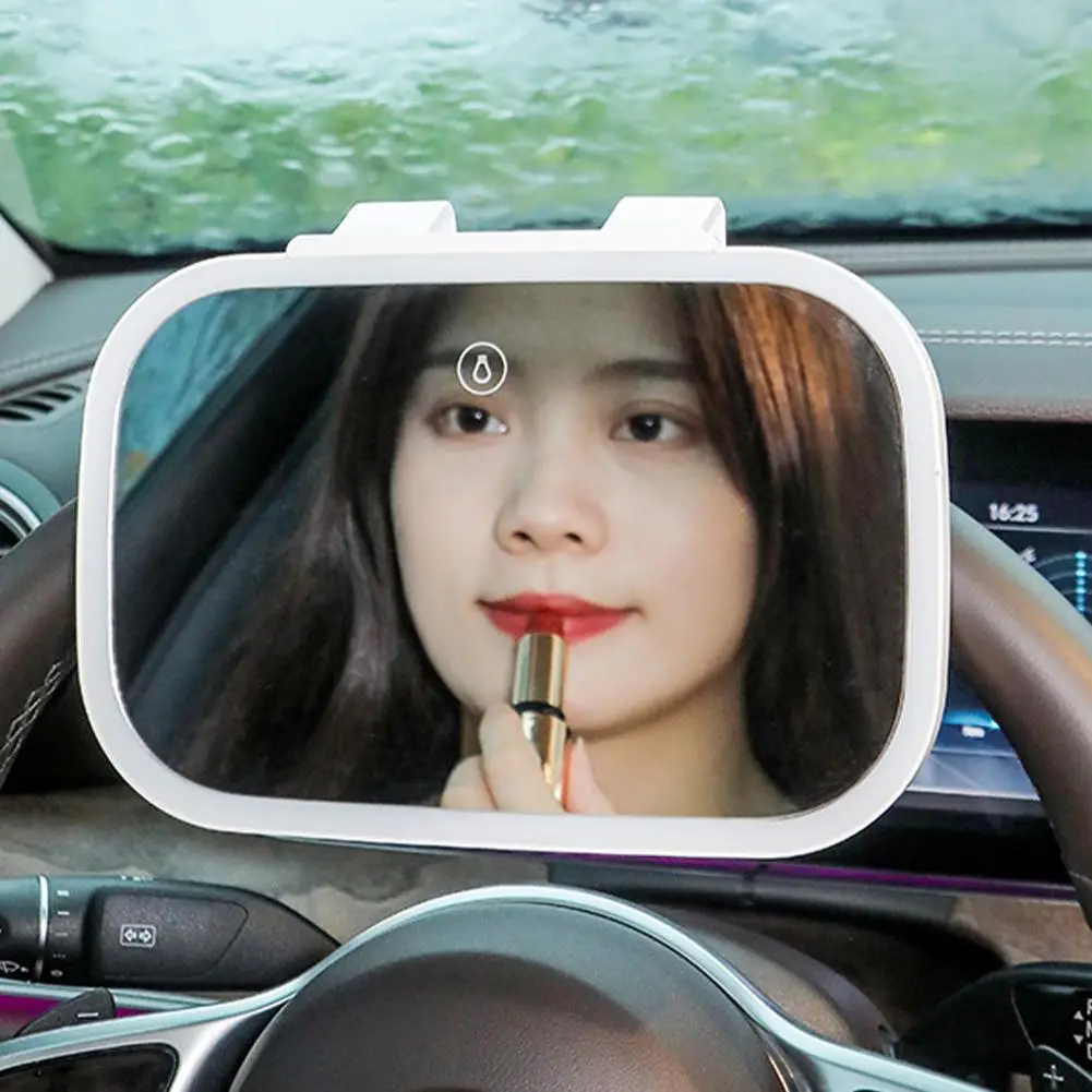 Car Sunshade Vanity Mirror LED Light Makeup Mirror Car Goddess Mirror
