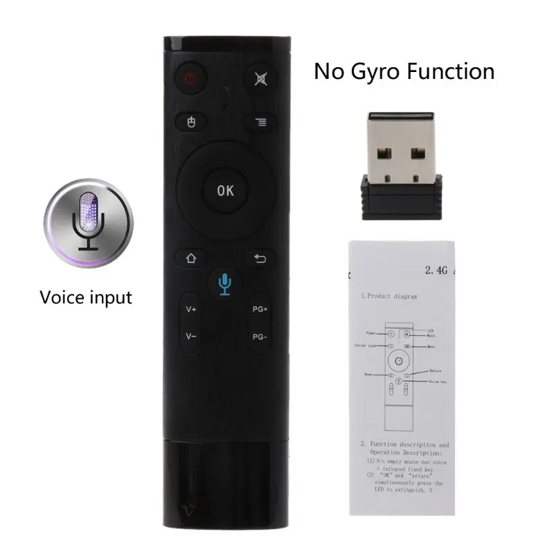 No Gyro Function Q5 Голосовое управление Gyro Air mouse с микрофоном 3 оси гироскоп пульт дистанционного управления для Smart tv Android Box - Цвет: No Gyro Function