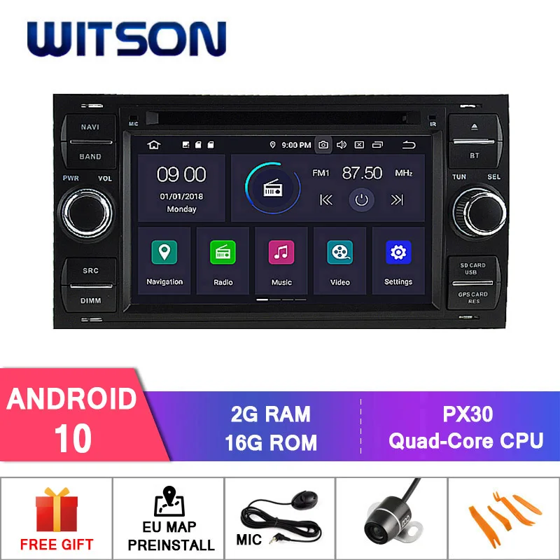WITSON Android 10 0 IPS HD экран для FORD FOCUS C MAX FIESTA FUSION GALAXY 4 Гб RAM + 64 FLASH 8 Octa Core DVR/WIFI DSP DAB OBD|c-max