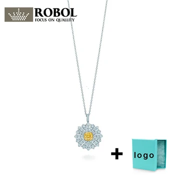 

Xl tfb ttff high quality 925 sterling silver high quality charm sun flower necklace suitable for ladies jewelry wholesale