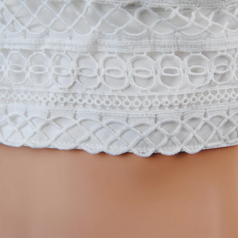 Белый кружевной вязаный Топ Camisole Cami для женщин, летний топ с открытой спиной и бантом, женская уличная одежда, модные укороченные топы