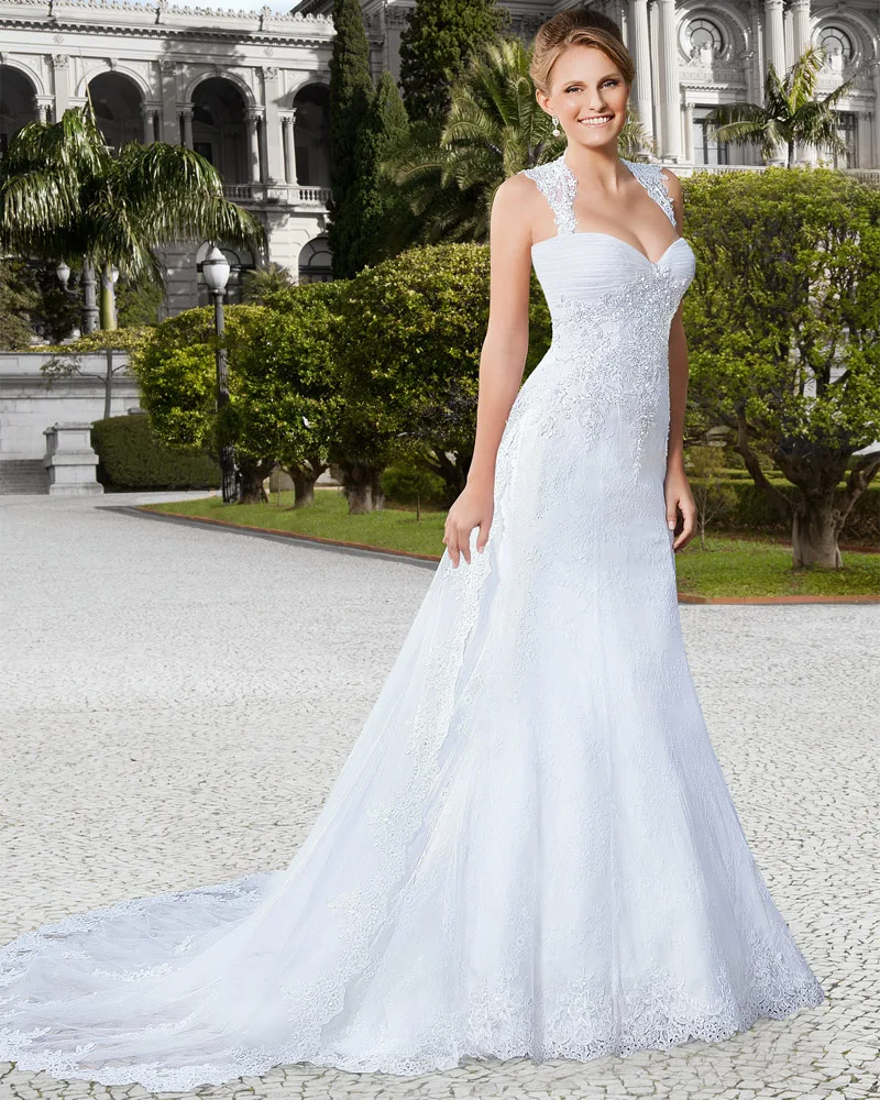 Vestido De Noiva Плюс Размер 2015 Sereia Кружева Русалка свадебное платье Элегантные Дешевые