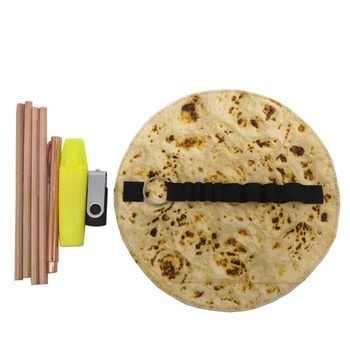 

Imitation Pancakes Pizza Stationery Rolled Pencil Case Collection Bag Foldable Cosmetic Makeup Brushes Storage Bag P7Ding