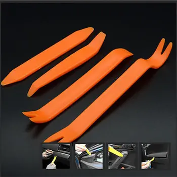 

4 Piece Car Door Plastic Trim Clip Panel Dash Remover Pry Tool Kit ABS Orange
