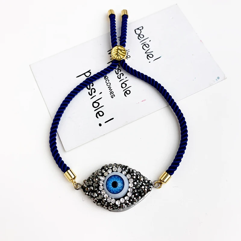 Синий браслет Evil Eye для женщин CZ Радуга турецкий черный медь инкрустация Циркон Moom кристалл браслет для женщин ювелирные изделия