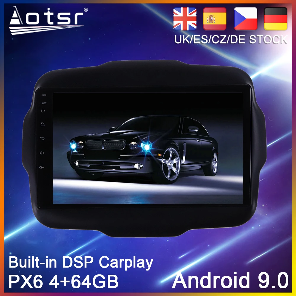 Android 10.0 Car Radio Player Per Jeep Renegade 2014 2016 2017 + Gps Di Navigazione Auto Stereo 2Din Multimedia Video Player Unità Principale