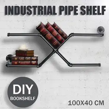 

Vintage Industrial Retro Black Iron Pipe Shelf Bracket Storage Book Wall Hanging Floating Storage Holder Racks Home Decor