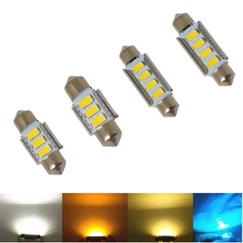 

QIPO 1PCS Festoon CANBUS 31 36 39 41mm C5W led ERROR FREE 5630 5730 LED interior reading Warm white yellow ice blue bulbs dome