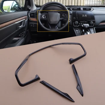 

New 1Set Carbon Fiber Style Steering Wheel Cover Trim Decor Fit For Honda CR-V CRV 2017 2018 2019 2020