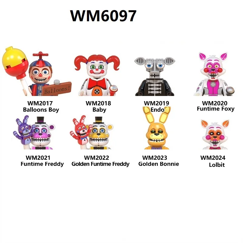 WM6097Midnight Bear серия BalloonBoy Бонни Фредди Фокси череп сборный строительный блок