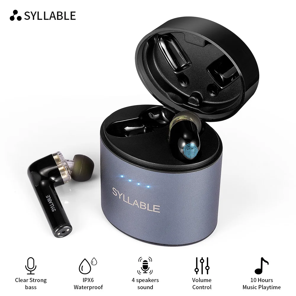 Dual Dynamic Drivers SYLLABLE S119 TWS headphones 4 Speaker Sound Strong bass of QCC3020 chip 10 hours headset | Электроника