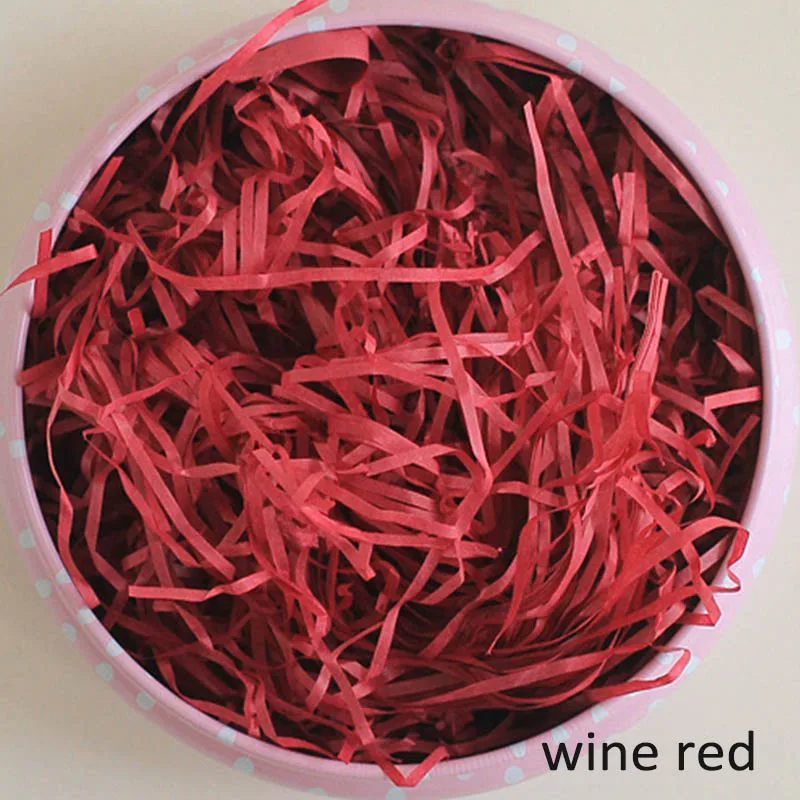 wine red 1 сумка Аксессуары для свадебной вечеринки 100 г рафия наполнитель подарочной коробки Единорог вечерние украшения измельченная бумага упаковка подарок - Цвет: wine red